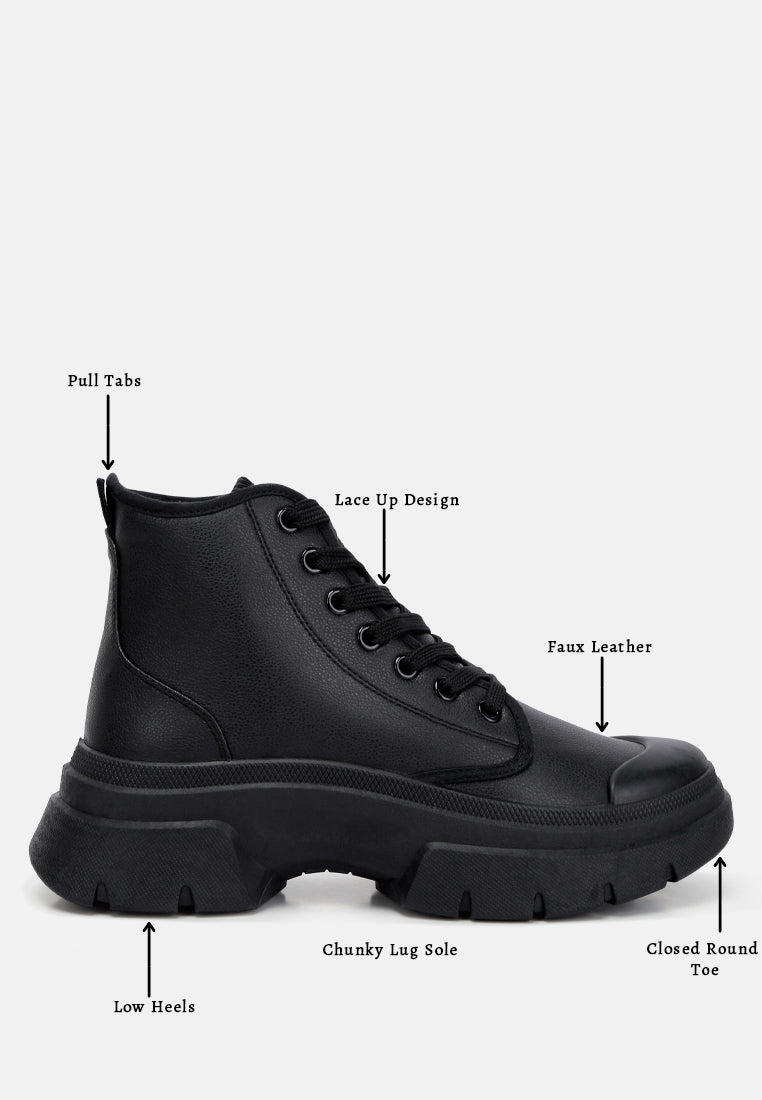 Roxane Chunky Lace Up Boots from London Rag International