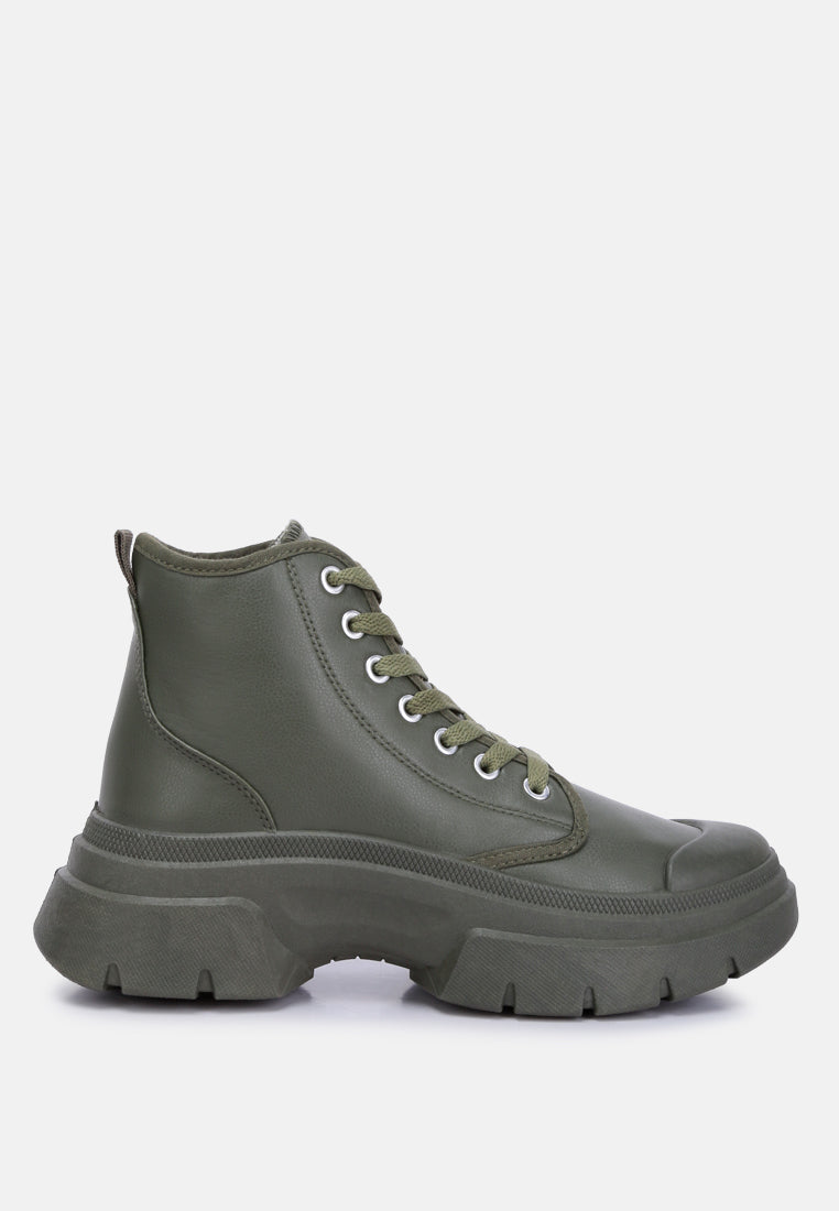 Roxane Chunky Lace Up Boots from London Rag International