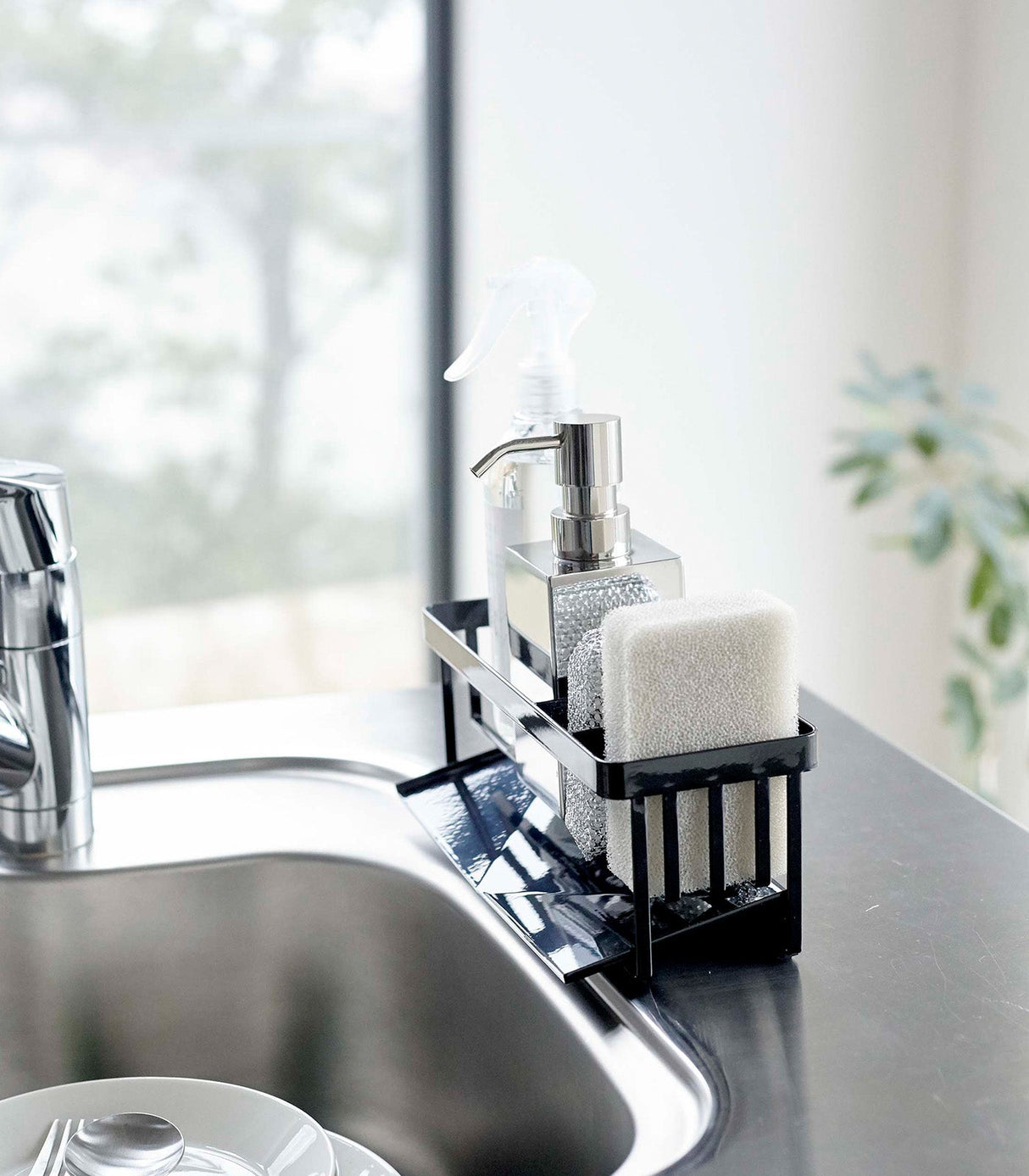 Sponge & Bottle Holder - Steel from Yamazaki Home