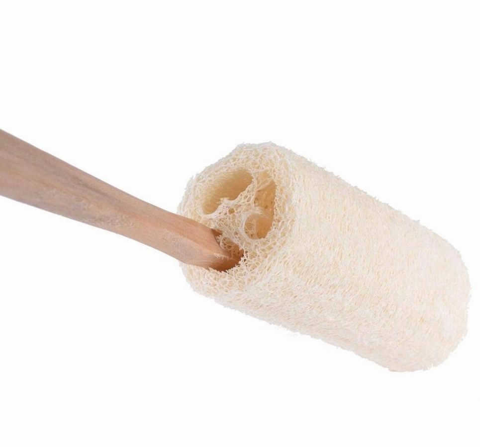 Natural Loofah Bath Brush w/Long Handle from BeNat