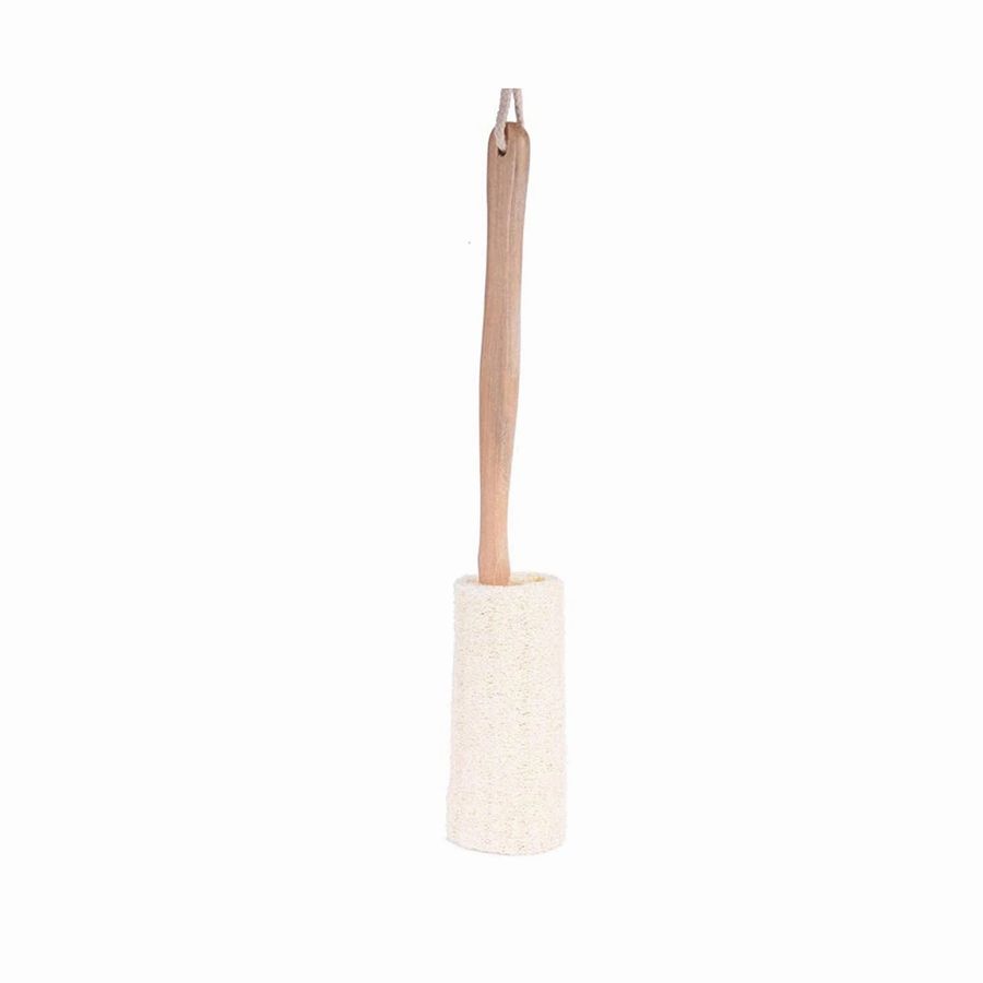 Natural Loofah Bath Brush w/Long Handle from BeNat
