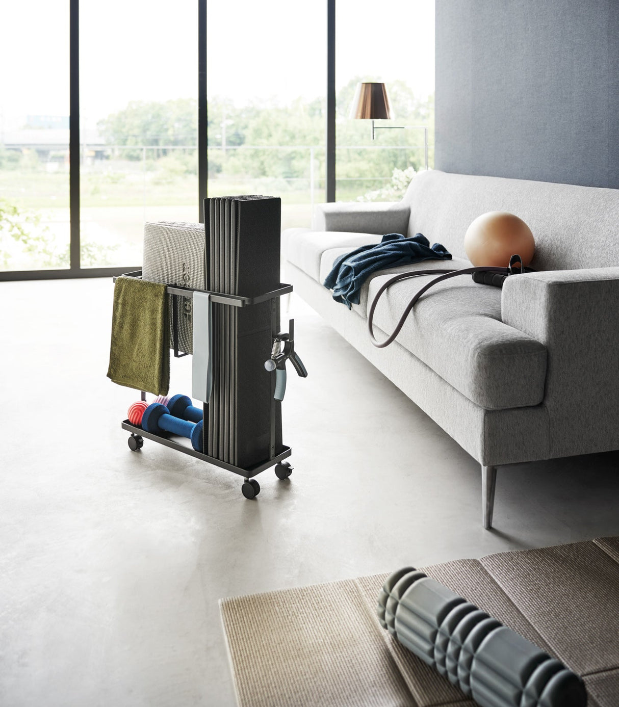 Fitness Equipment Storage Cart - Steel from Yamazaki Home