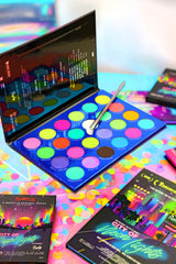 City of Neon Lights - 24 Vibrant Pigment & Eyeshadow Palette From Rude Cosmetics