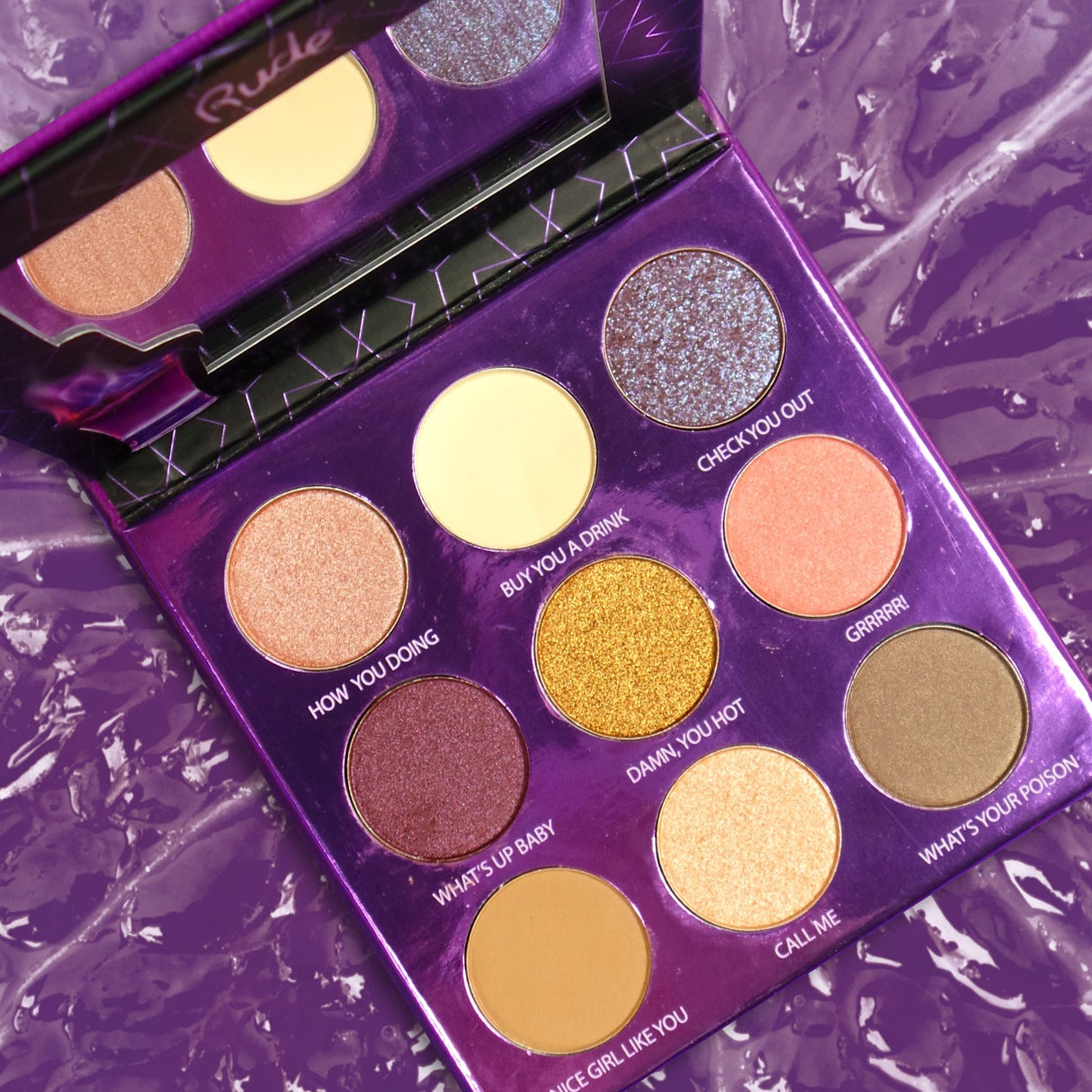 Cocktail Party 9 Eyeshadow Palette - Purple Flame From Rude Cosmetics