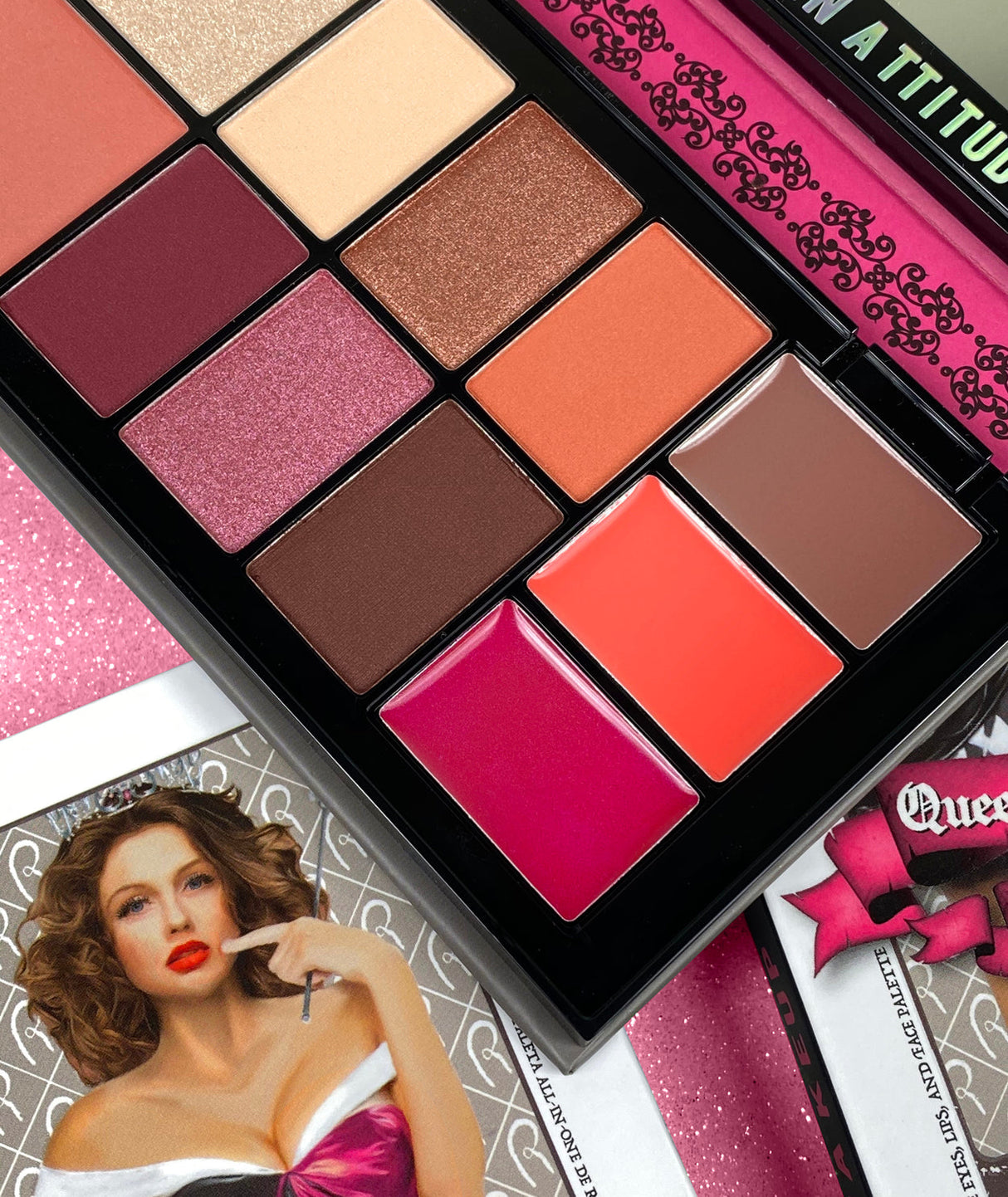 Face Card Palette - Queen of Diamonds from Rude Cosmetics