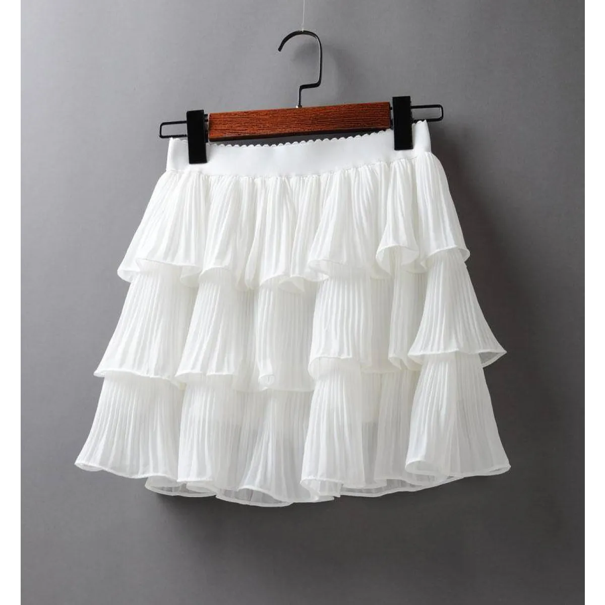 Boho Ruffle Mini Skirt With Elastic Waist from Kawaii Stop