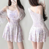 Ruffle Swimsuit Set – Kawaii Mesh Cover-Up Bikini Duo from Kawaii Stop