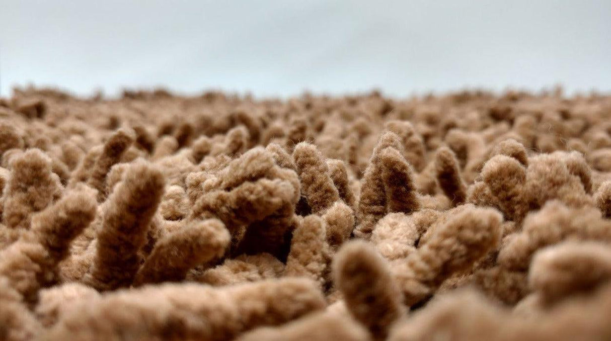 DaDa Bedding Coffee Brown Shaggy Soft Chenille Noodle Carpet Rug Bath Mat from DaDalogy Bedding Collection