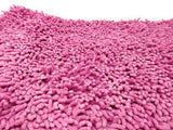 DaDa Bedding Fuchsia Magenta Pink Shaggy Soft Chenille Noodle Carpet Rug Bath Mat from DaDalogy Bedding Collection