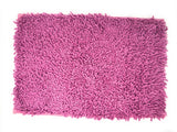 DaDa Bedding Fuchsia Magenta Pink Shaggy Soft Chenille Noodle Carpet Rug Bath Mat from DaDalogy Bedding Collection