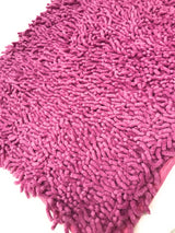 DaDa Bedding Fuchsia Magenta Pink Shaggy Soft Chenille Noodle Carpet Rug Bath Mat from DaDalogy Bedding Collection