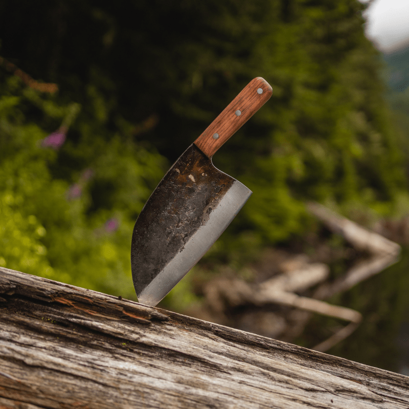 Rustic Hand Forged Serbian Cleaver From TheCookingGuild