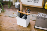 Pen + Desk Organizer - Two Sizes - Steel + Wood from Yamazaki Home