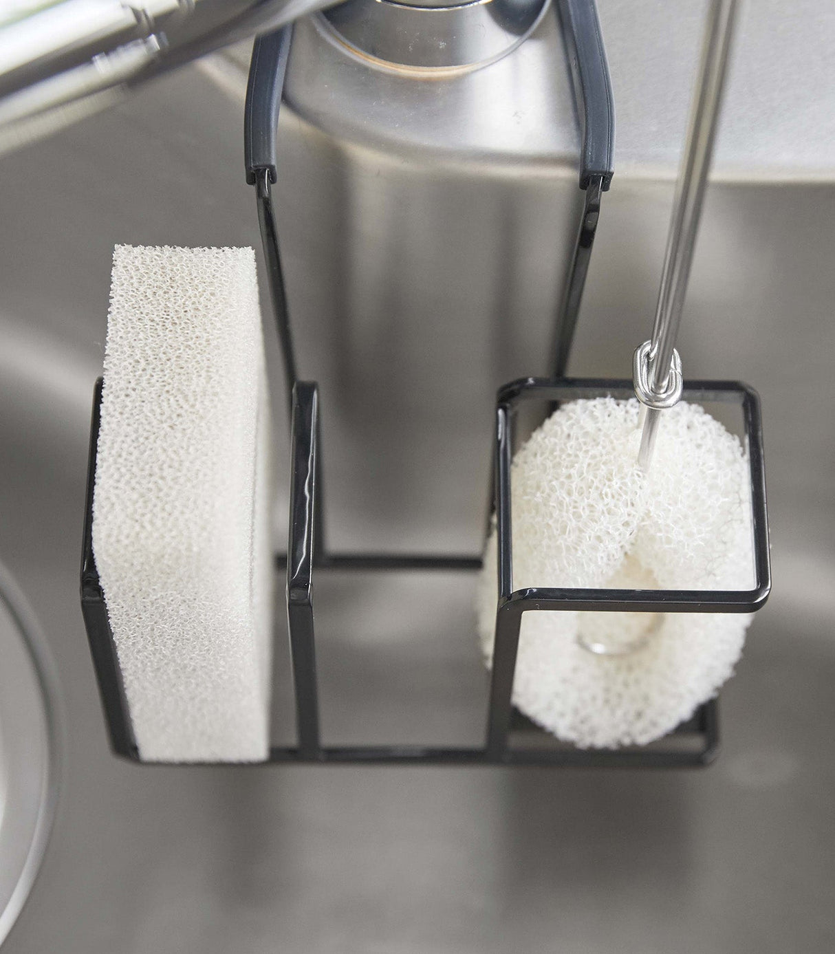 Faucet-Hanging Sponge & Brush Holder - Steel from Yamazaki Home