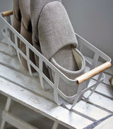Storage Basket - Two Sizes - Steel + Wood from Yamazaki Home