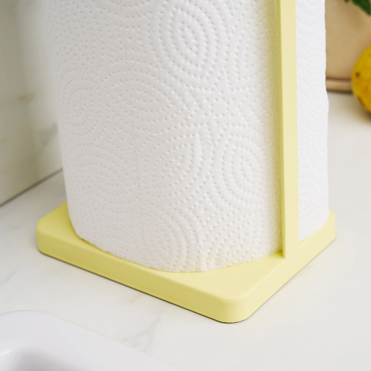 Paper Towel Holder - Steel + Wood - Yellow Pear from Yamazaki Home