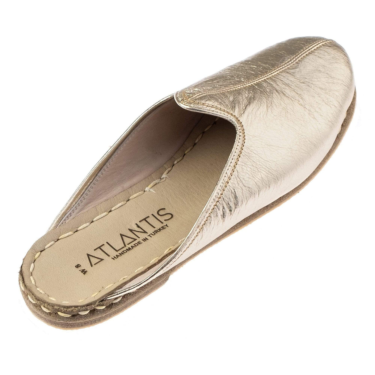 Women's Gold Slippers from Atlantis Handmade Shoes