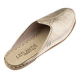 Women's Gold Slippers from Atlantis Handmade Shoes