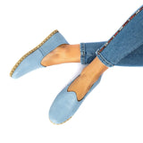 Women's Sky Blue Slip On Shoes from Atlantis Handmade Shoes