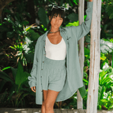 Sage Cotton Shorts From LotusAndLuna