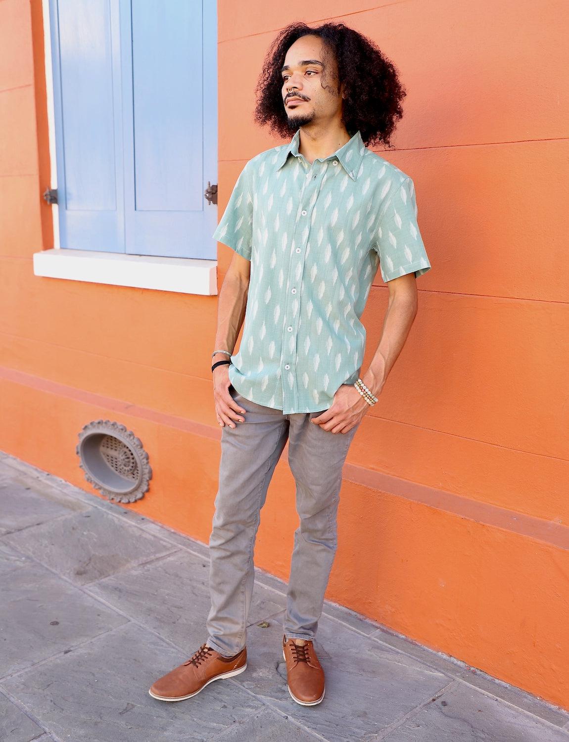 Sage Men's Button Down Shirt from Passion Lilie