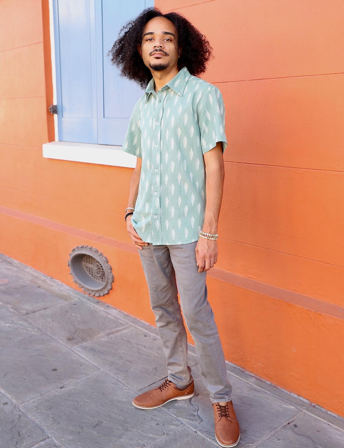 Sage Men's Button Down Shirt from Passion Lilie