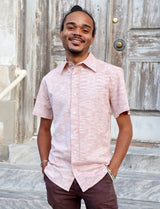 Salmon Men's Button Down Shirt from Passion Lilie
