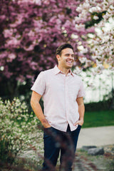 Salmon Men's Button Down Shirt from Passion Lilie