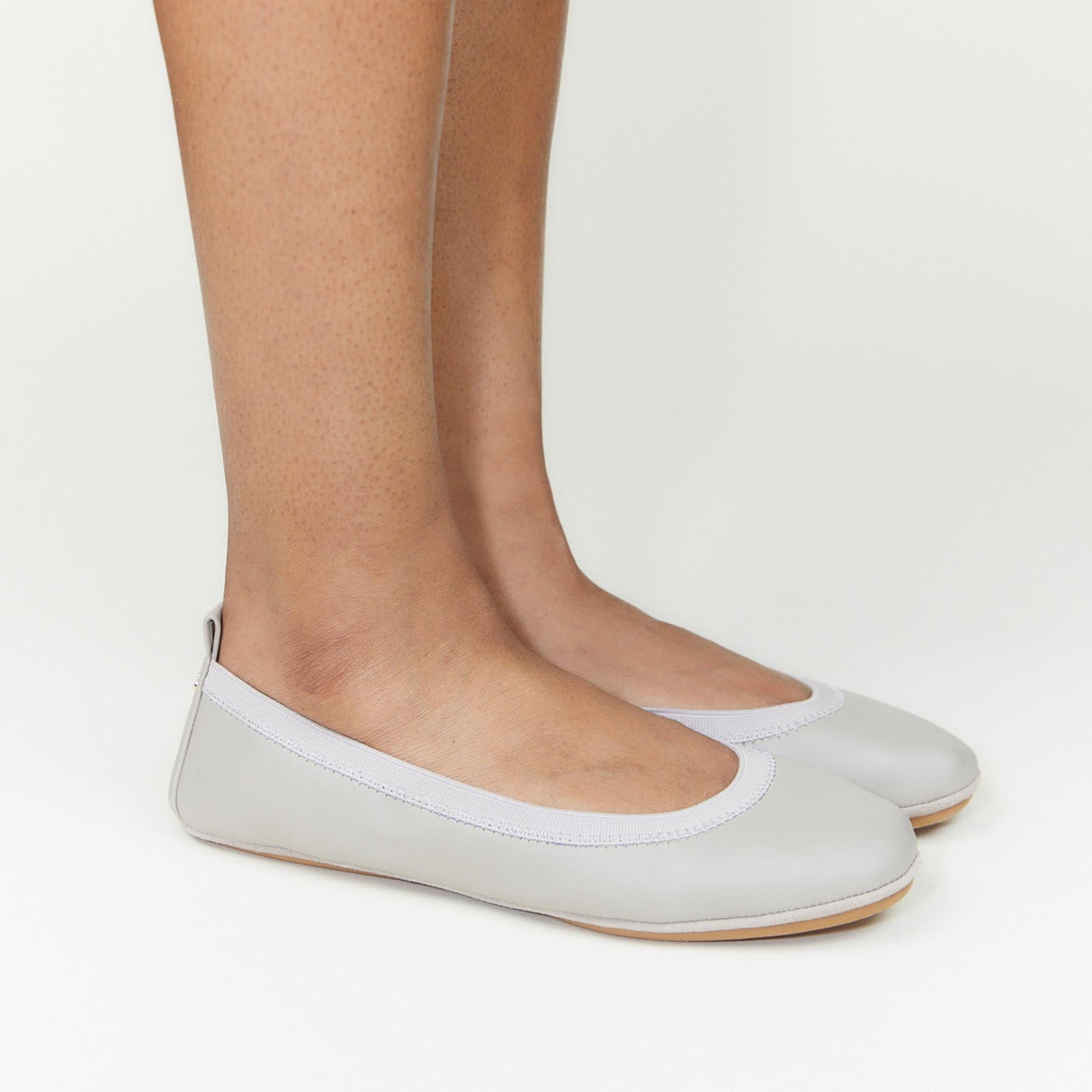 Samara Foldable Ballet Flat in Simply Taupe Leather from Yosi Samra