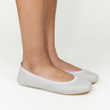 Samara Foldable Ballet Flat in Simply Taupe Leather from Yosi Samra