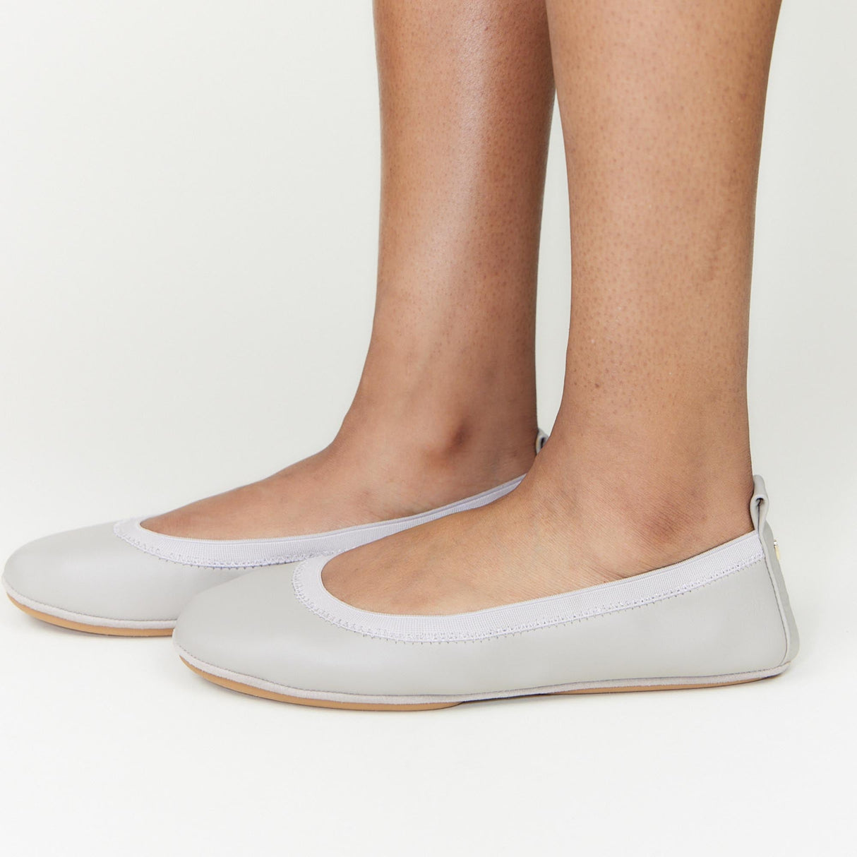 Samara Foldable Ballet Flat in Simply Taupe Leather from Yosi Samra