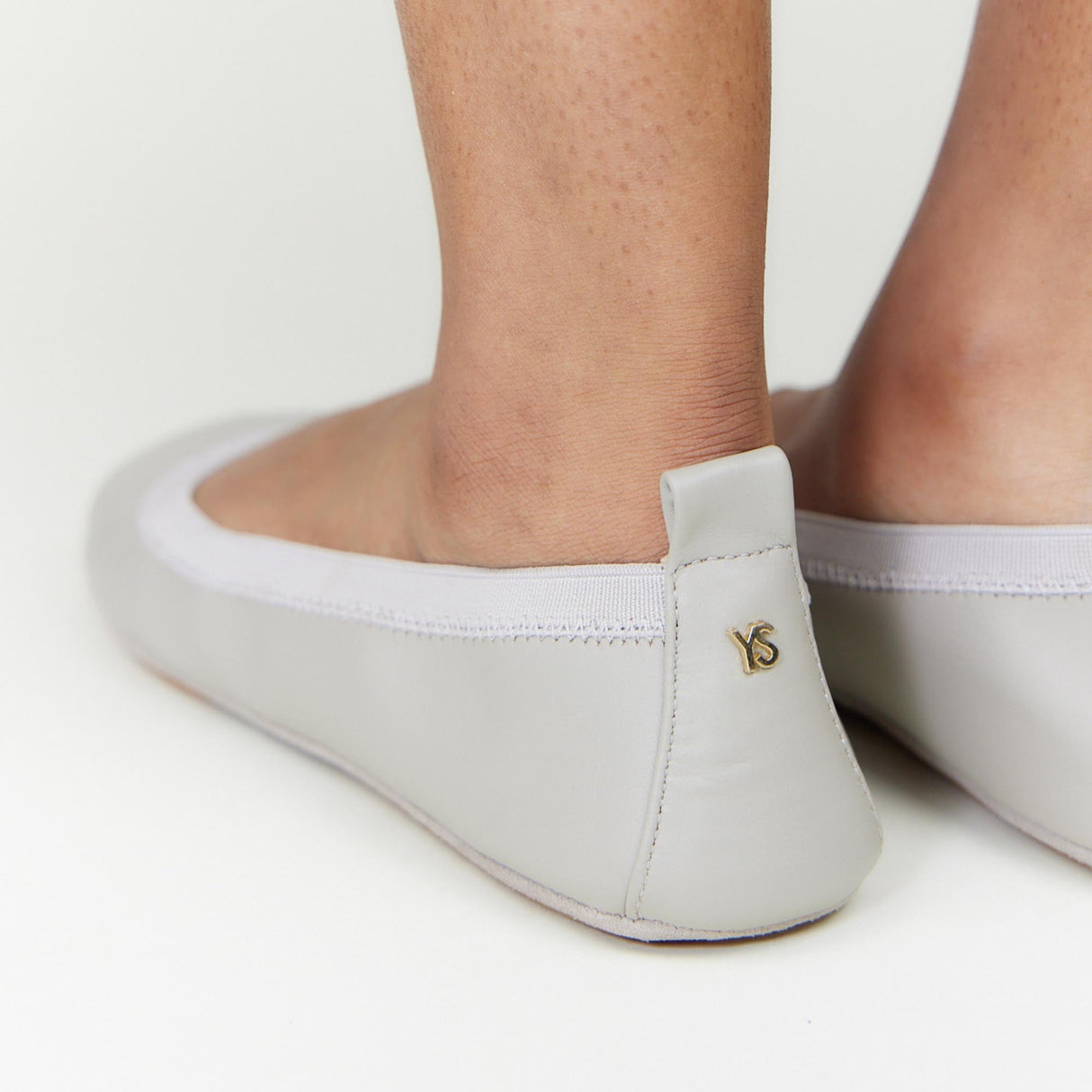 Samara Foldable Ballet Flat in Simply Taupe Leather from Yosi Samra