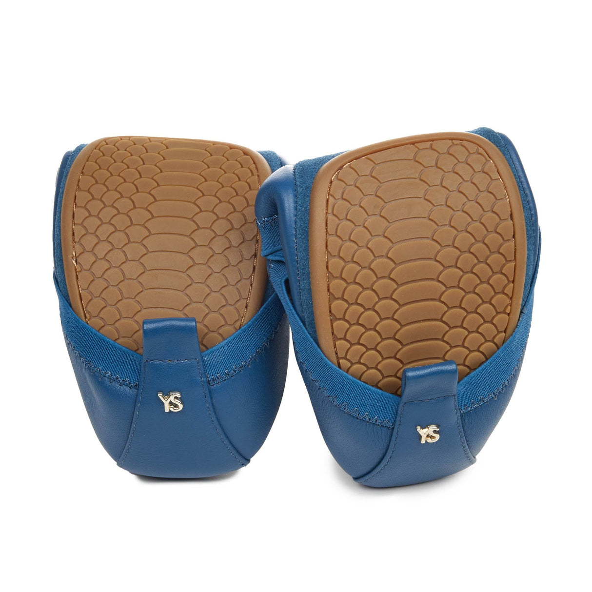 Samara Foldable Ballet Flat in Teal Leather from Yosi Samra