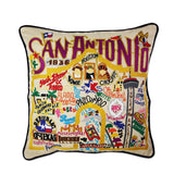 San Antonio, TX Hand-Embroidered Pillow from Quirks!