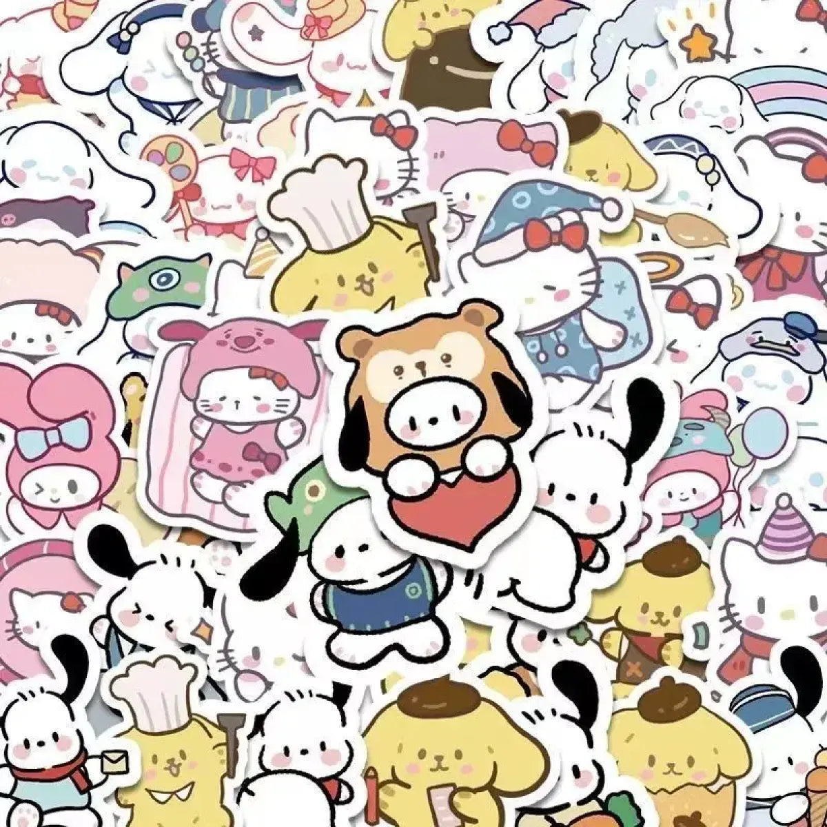100pcs Sanrio Stickers - Cute Notebook & Ledger Decoration from Kawaii Stop