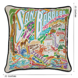 Santa Barbara, CA Hand-Embroidered Pillow from Quirks!