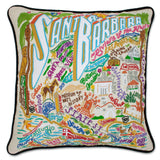 Santa Barbara, CA Hand-Embroidered Pillow from Quirks!