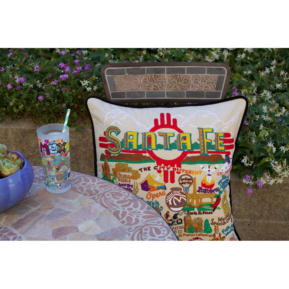 Santa Fe Hand-Embroidered Pillow by CatStudio from Quirks!