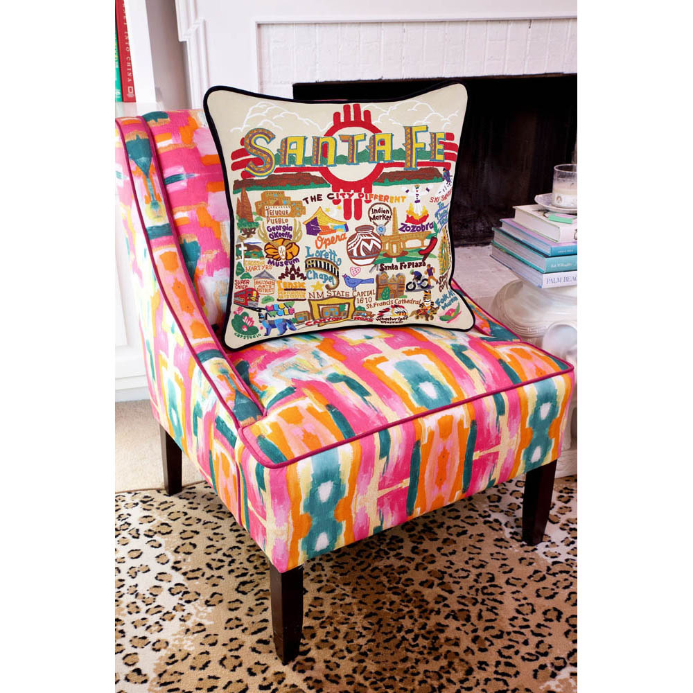 Santa Fe Hand-Embroidered Pillow by CatStudio from Quirks!