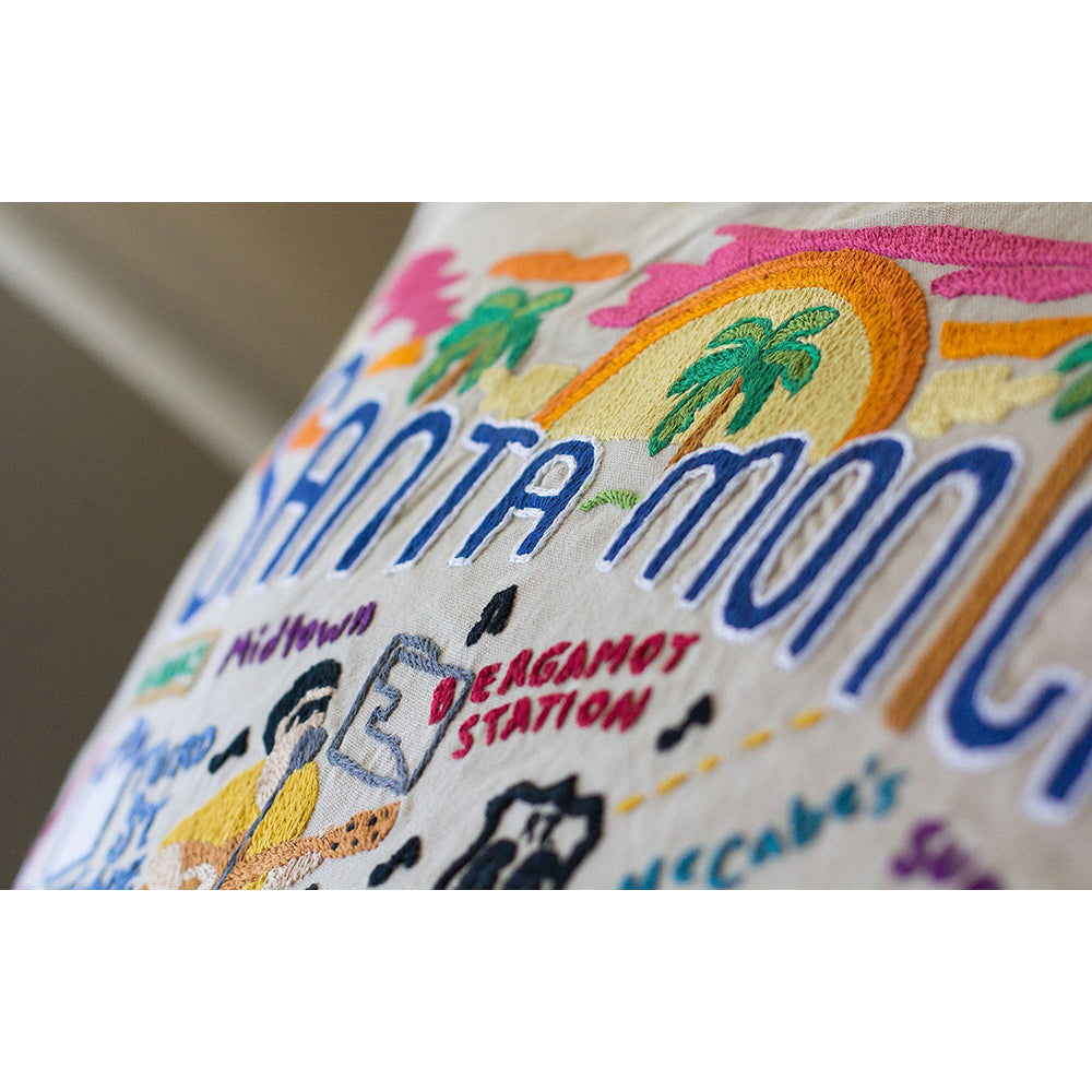 Santa Monica, CA Hand-Embroidered Pillow from Quirks!