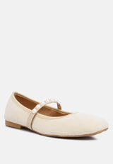 Sassie Pearl Embellished Ballerina Flats from London Rag International
