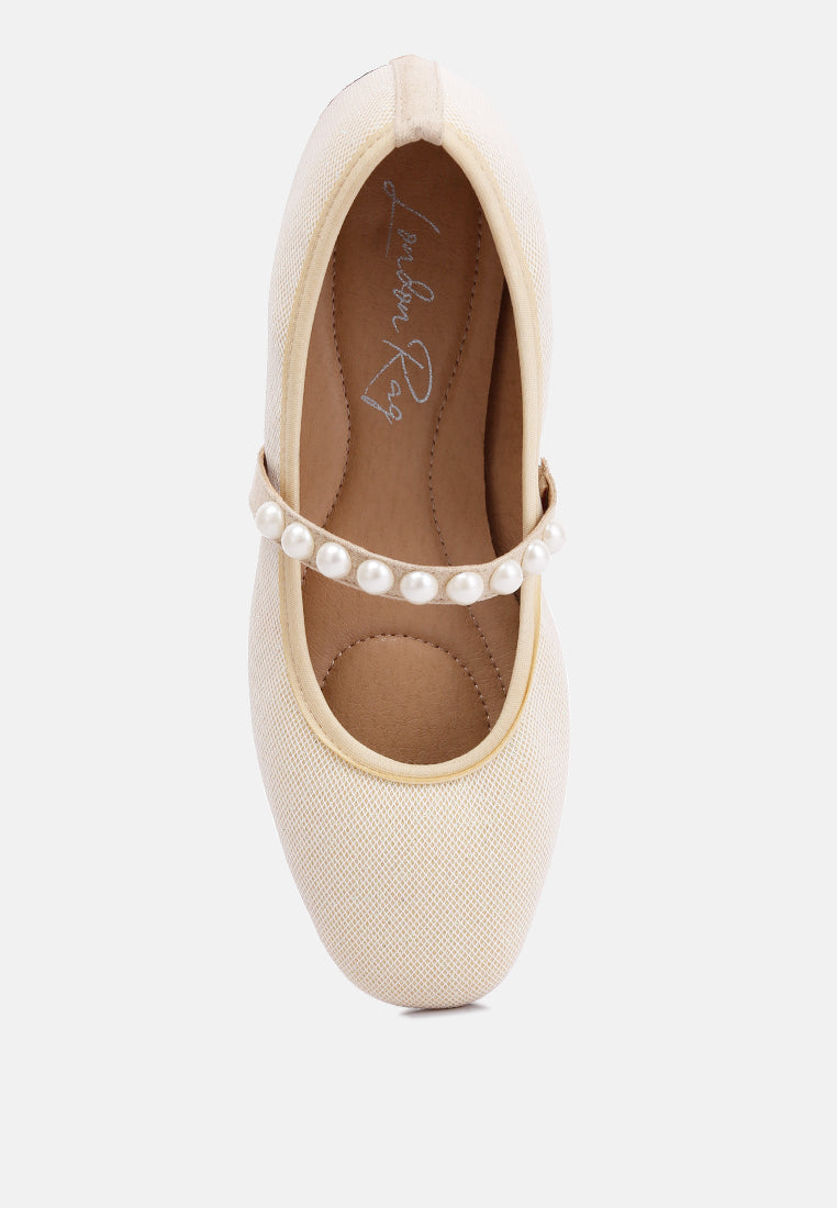 Sassie Pearl Embellished Ballerina Flats from London Rag International