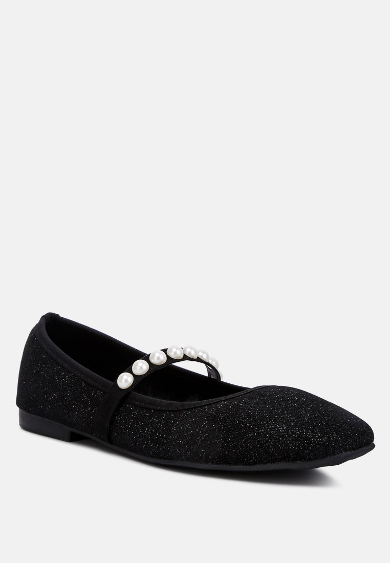 Sassie Pearl Embellished Ballerina Flats from London Rag International