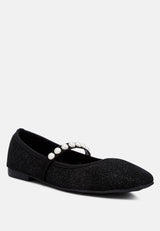 Sassie Pearl Embellished Ballerina Flats from London Rag International