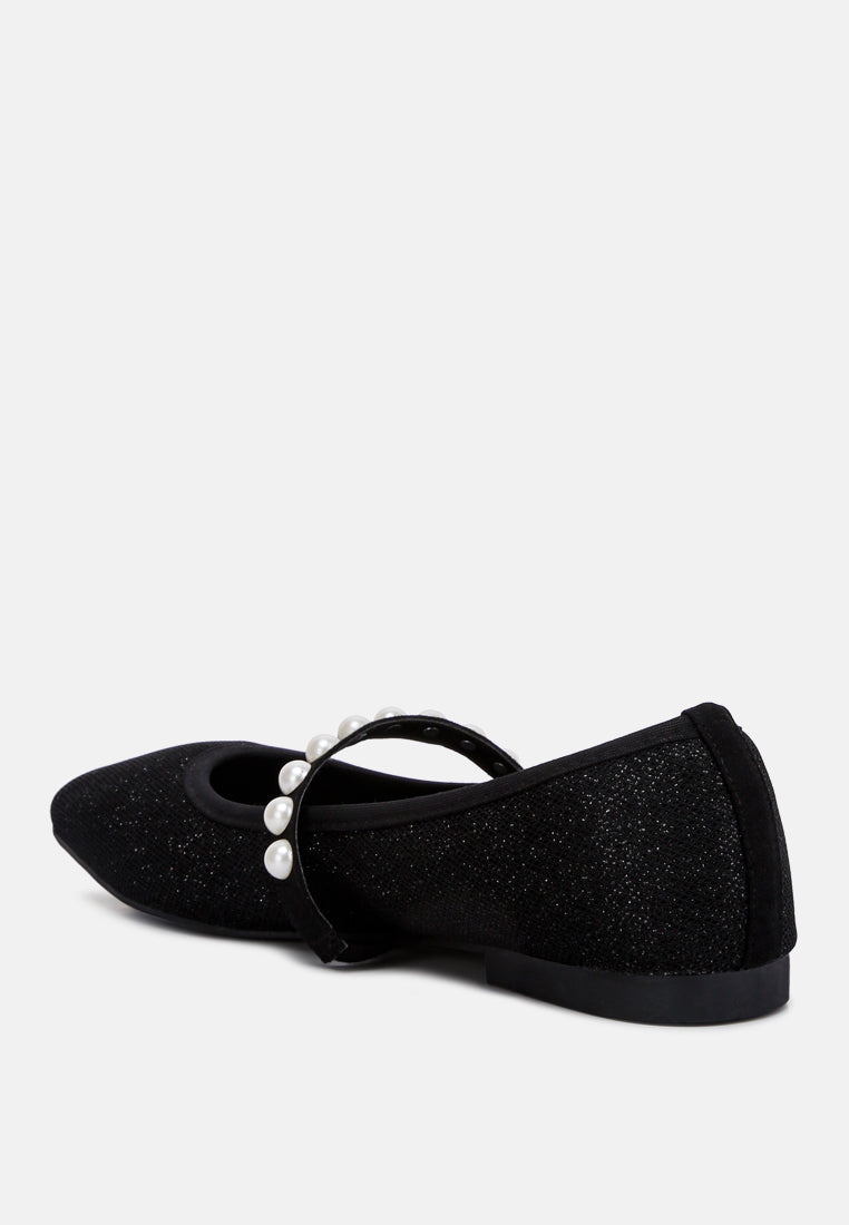 Sassie Pearl Embellished Ballerina Flats from London Rag International