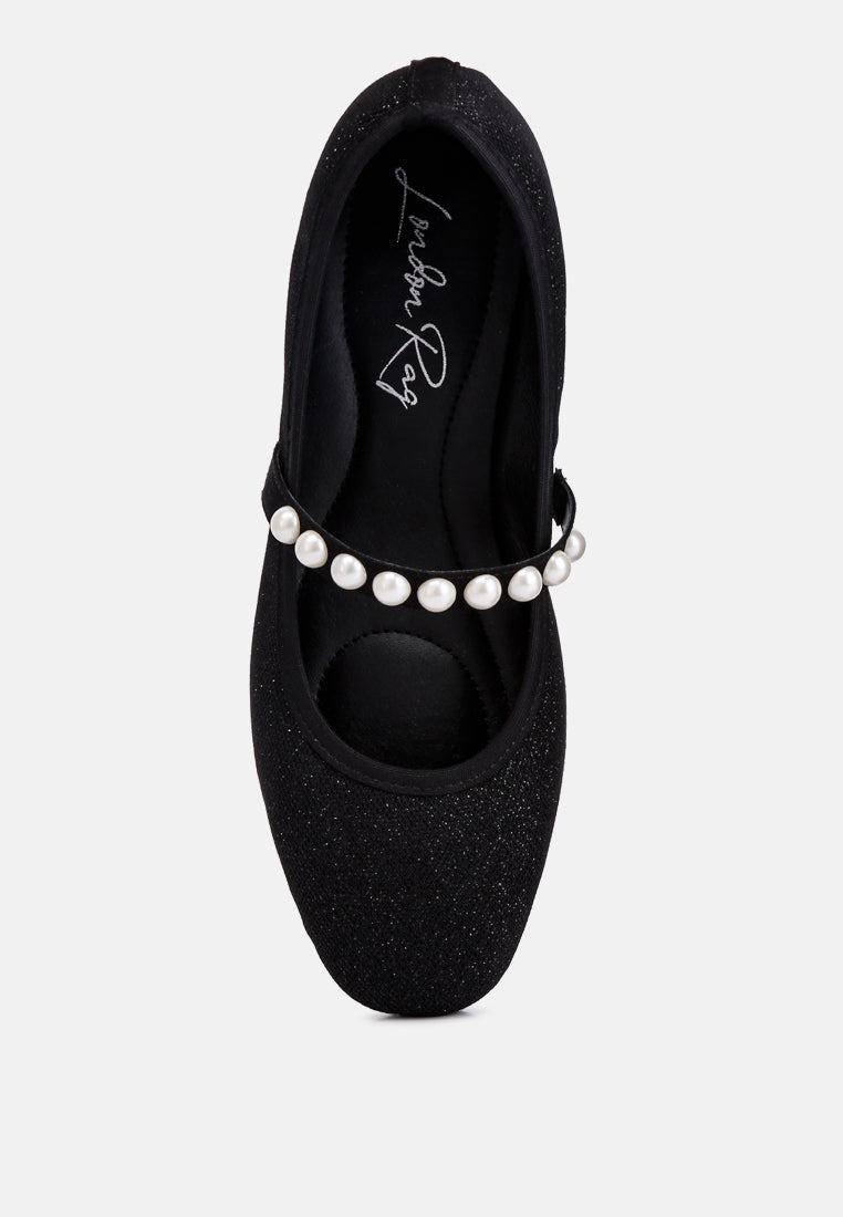 Sassie Pearl Embellished Ballerina Flats from London Rag International