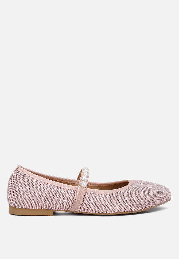Sassie Pearl Embellished Ballerina Flats from London Rag International