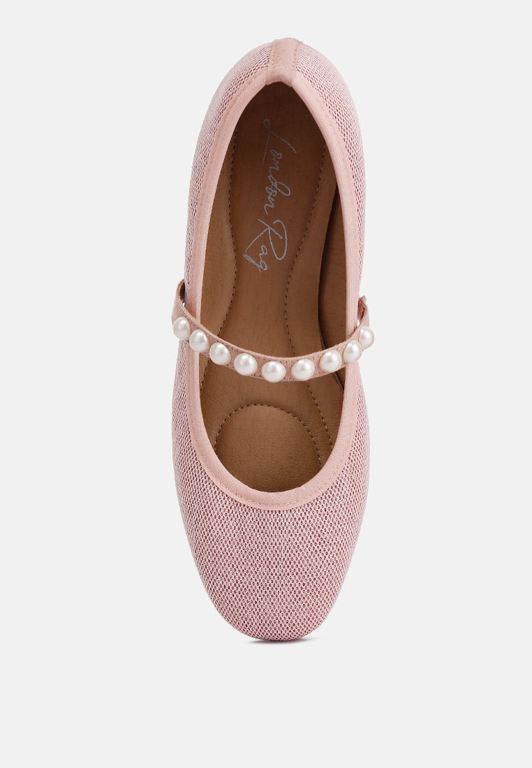Sassie Pearl Embellished Ballerina Flats from London Rag International