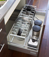 Adjustable Pot Lid and Frying Pan Organizer - Steel from Yamazaki Home