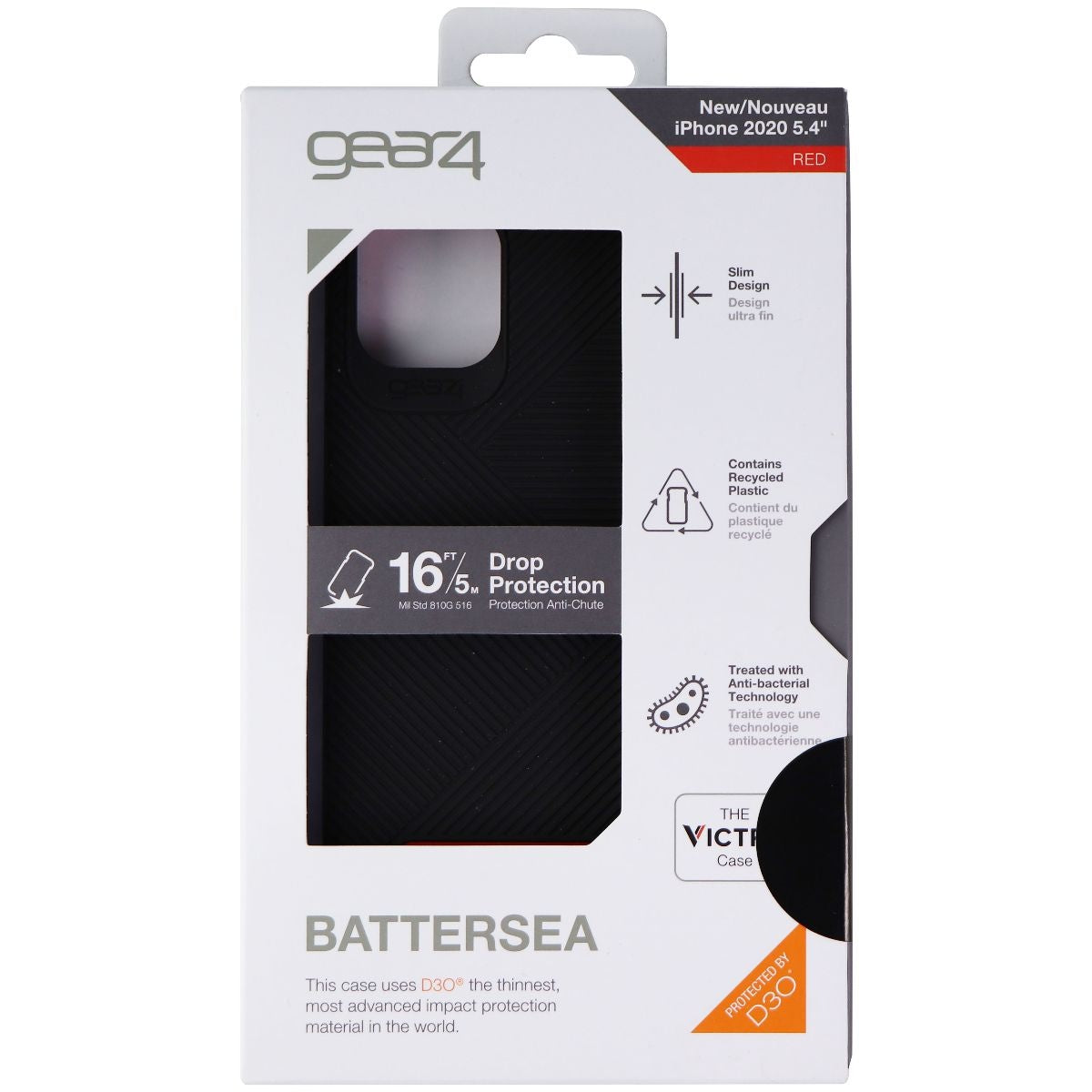 ZAGG Battersea Series Case for Apple iPhone 12 mini - Black/Red From Simple Cell